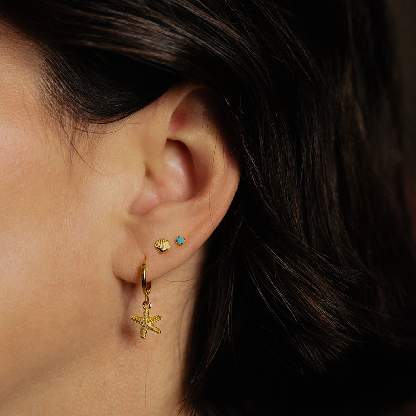 Seashell and Pearl Stud Earring Combo