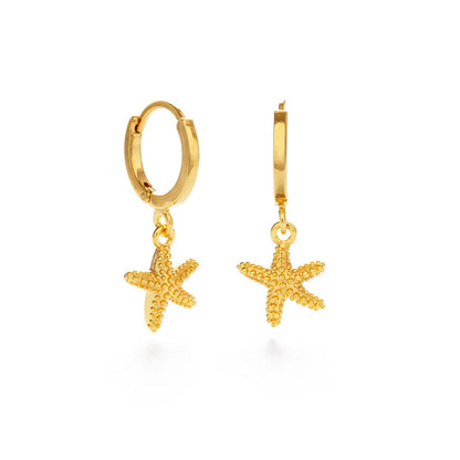 Starfish Huggie Hoop Earrings