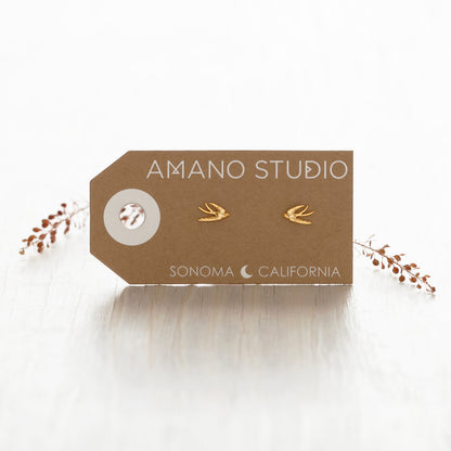 Swallow Stud Earrings