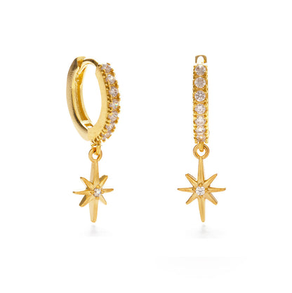 Evening Star Huggie Hoops