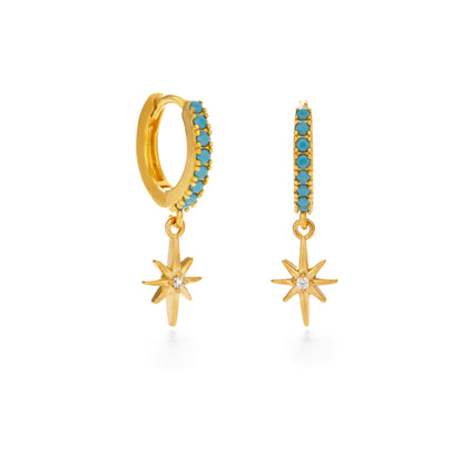 Evening Star Huggie Hoops