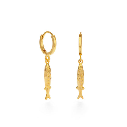 Tiny Fish Huggie Hoop Earrings