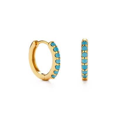 13mm Turquoise Huggie Hoops