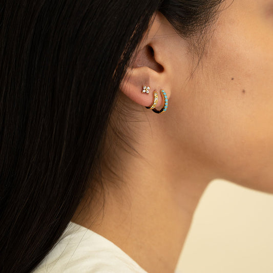 13mm Turquoise Huggie Hoops