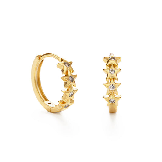Tiny Stars Huggie Hoops
