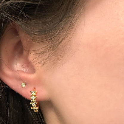 Tiny Stars Huggie Hoops