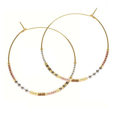 Miyuki Seed Bead Hoops | Champagne