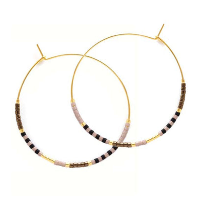Miyuki Japanese Seed Bead Hoops | Chocolate