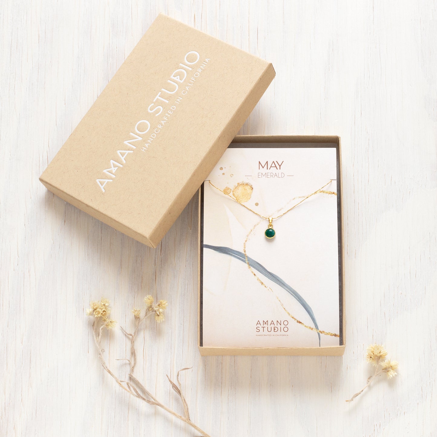 May Birthstone Necklace | Emerald