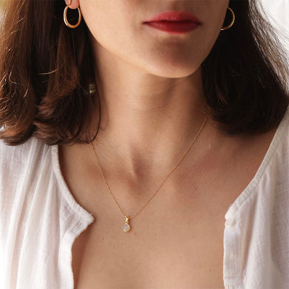 April Birthstone Necklace | Herkimer Diamond