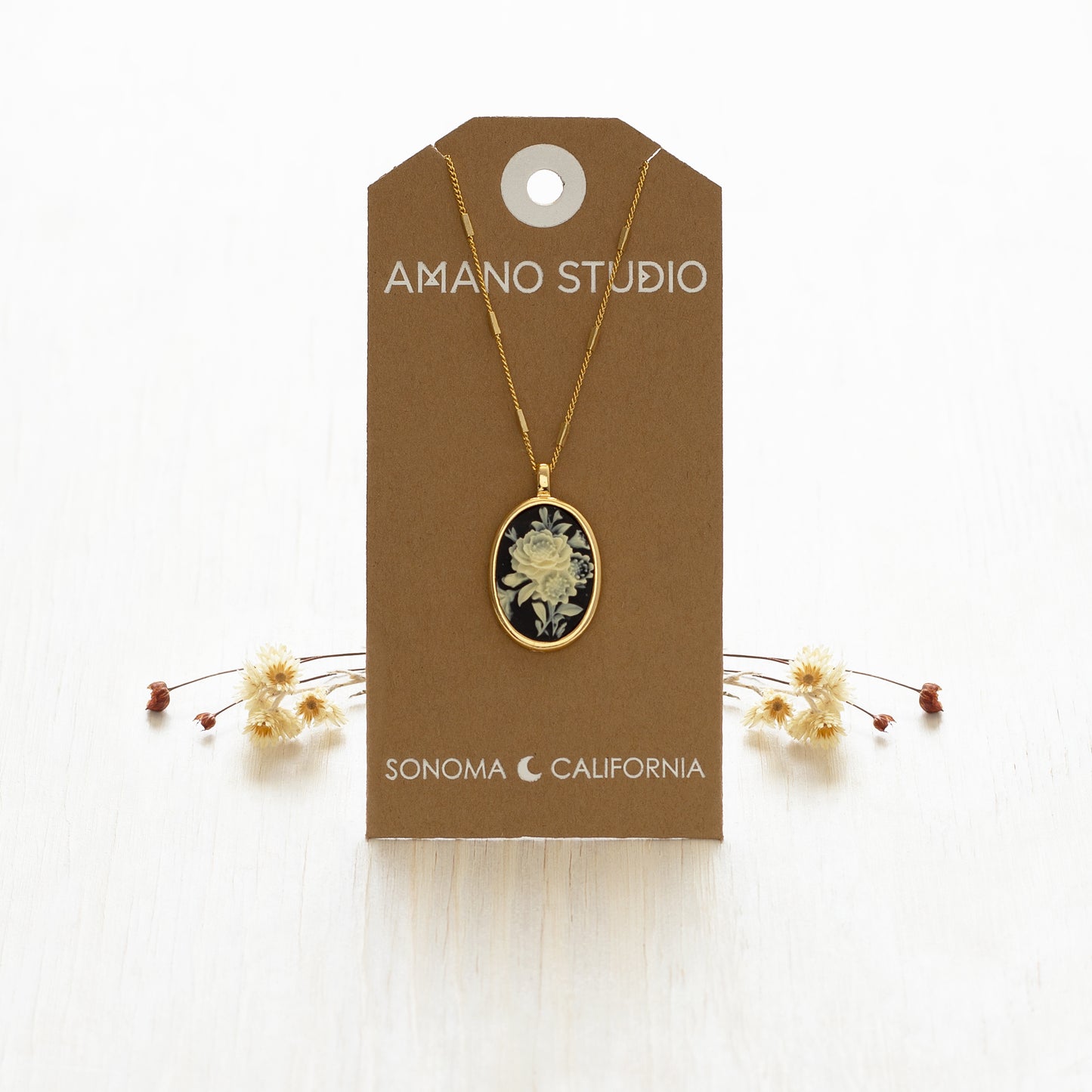 Gothic Rose Vintage Cameo Necklace