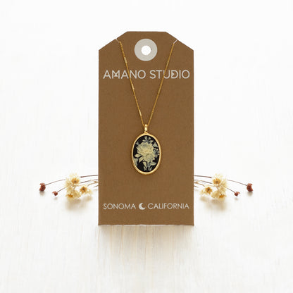 Gothic Rose Vintage Cameo Necklace