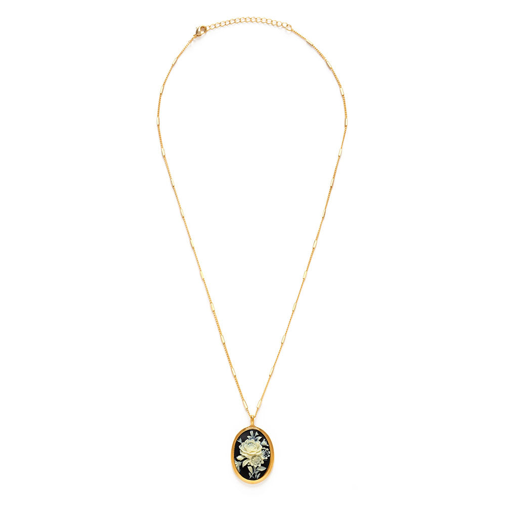 Gothic Rose Vintage Cameo Necklace