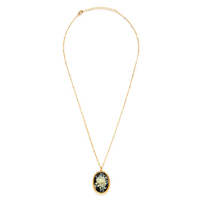 Gothic Rose Vintage Cameo Necklace