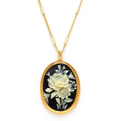 Gothic Rose Vintage Cameo Necklace