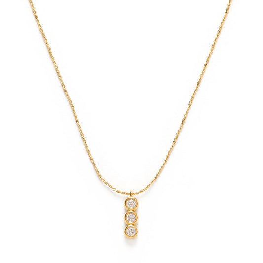 Three Crystal Bar Pendant Necklace