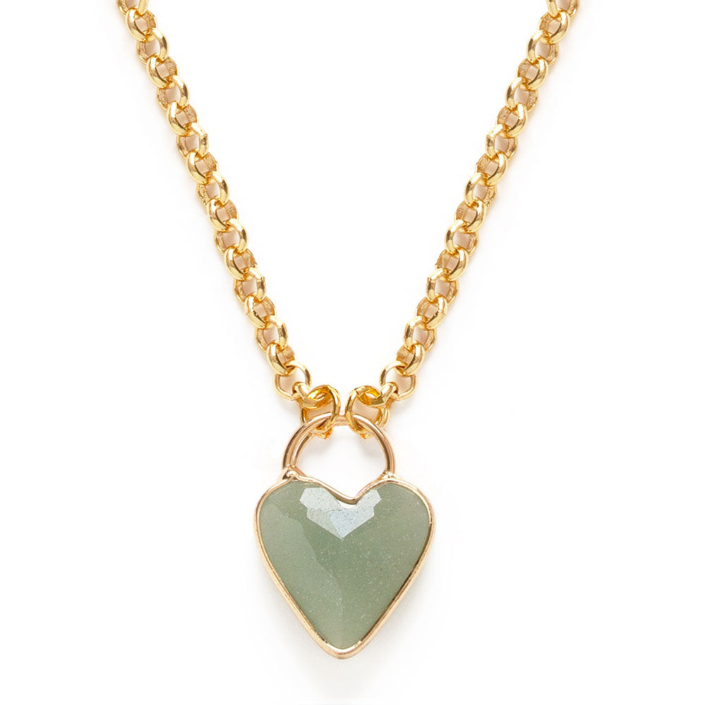 Faceted Gemstone Heart on Necklace