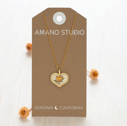 Vintage Heart Cameo Necklace