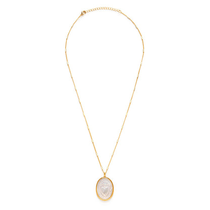 Mother of Pearl Sacred Heart Necklace