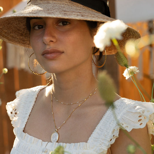 Mother of Pearl Sacred Heart Necklace