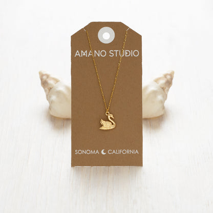 Mother Swan Pendant Necklace