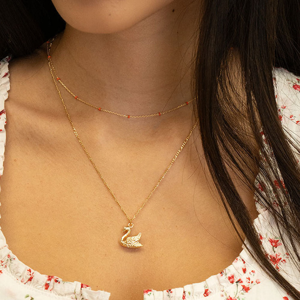 Mother Swan Pendant Necklace