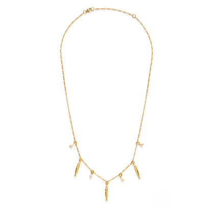 Tiny Fish and Pearl Necklace