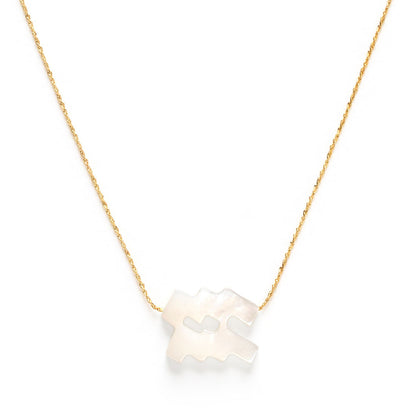 Mother of Pearl Zodiac Necklace | Aquarius