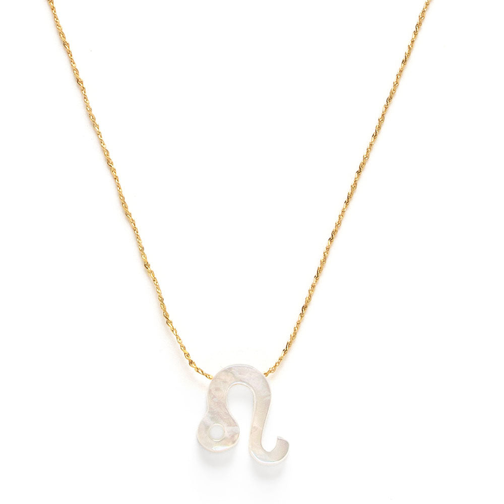 Mother of Pearl Zodiac Necklace | Leo