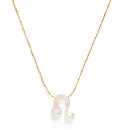 Mother of Pearl Zodiac Necklace | Leo