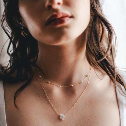 Mother of Pearl Zodiac Necklace | Cancer