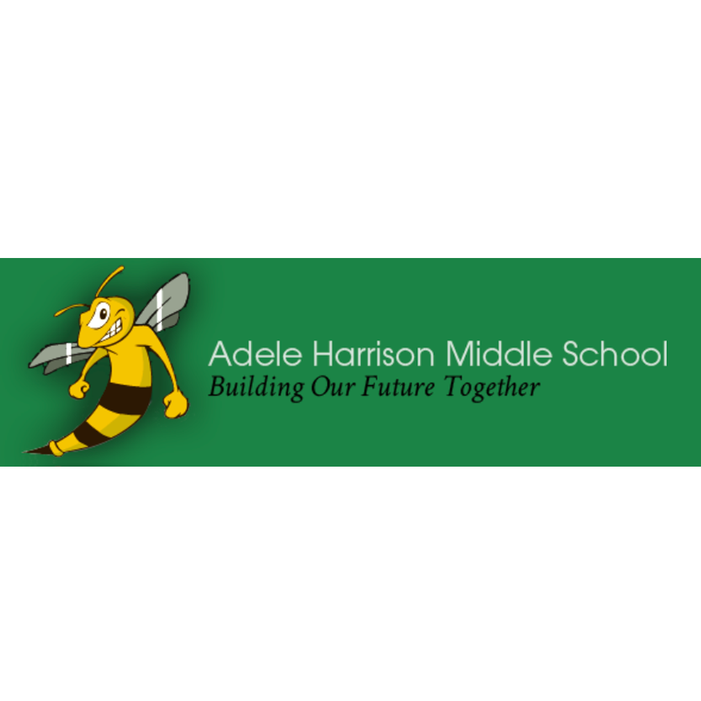 Adele Harrison Middle School Building Our Future Together with bee logo