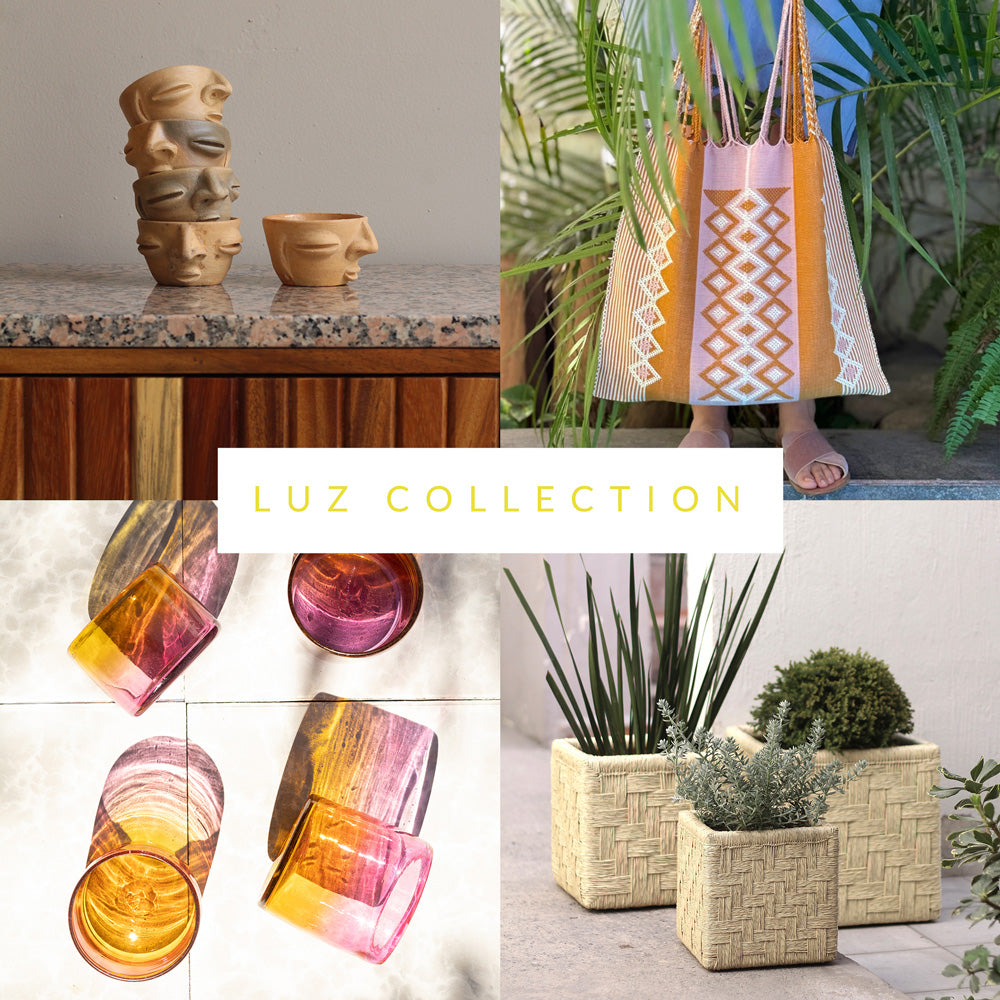 Collage of decorative items with 'LUZ COLLECTION' logo
