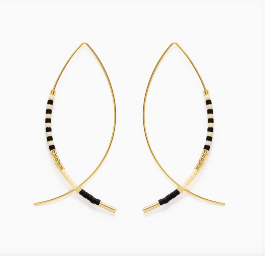 Japanese Marquise Threaders | Black and Bone