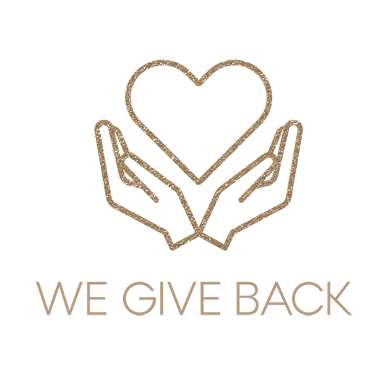 We give back hand heart icon in gold