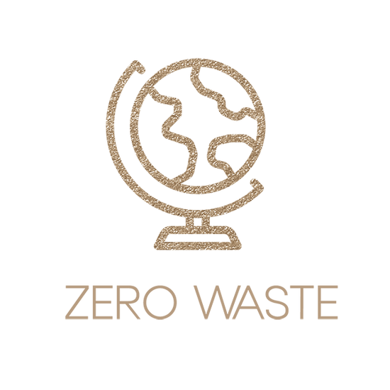 Zero waste globe icon in gold