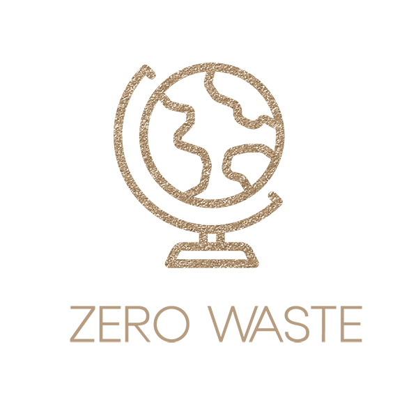 Zero waste globe icon in gold