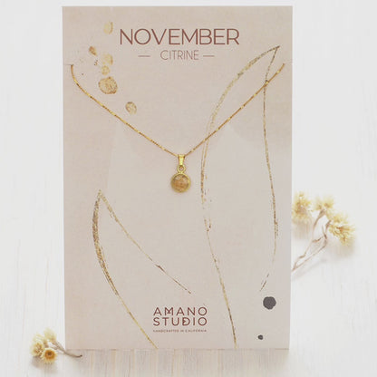 November Birthstone Necklace | Citrine