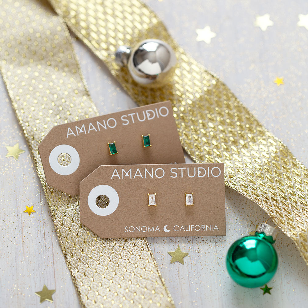 Emerald Green Stud Earrings