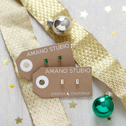 Emerald Green Stud Earrings