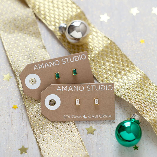 Emerald Green Stud Earrings