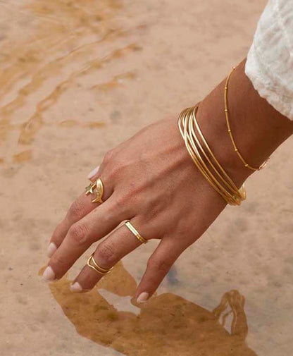 Crescent Moon and Star Ring