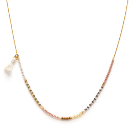 Miyuki Seed Bead Necklace | Champagne