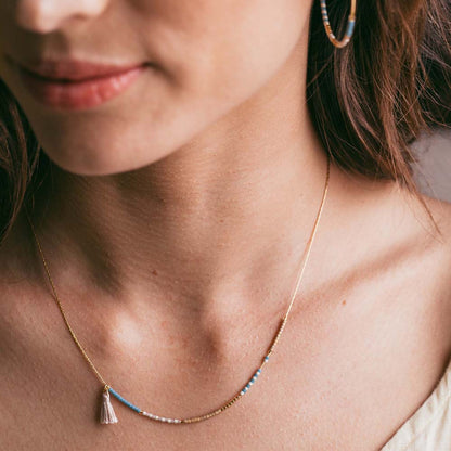 Miyuki Seed Bead Necklace | Sky