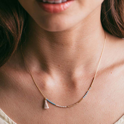 Miyuki Seed Bead Necklace | Sky