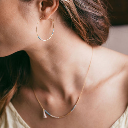 Miyuki Japanese Seed Bead Hoops | Sky