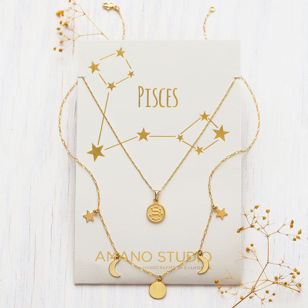 Tiny Zodiac Medallion – Aries,Taurus,Gemini – Amano Studio Jewelry