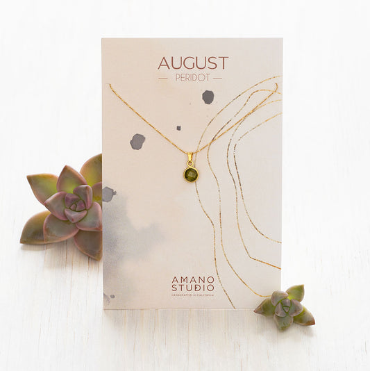 August Birthstone Necklace - Peridot